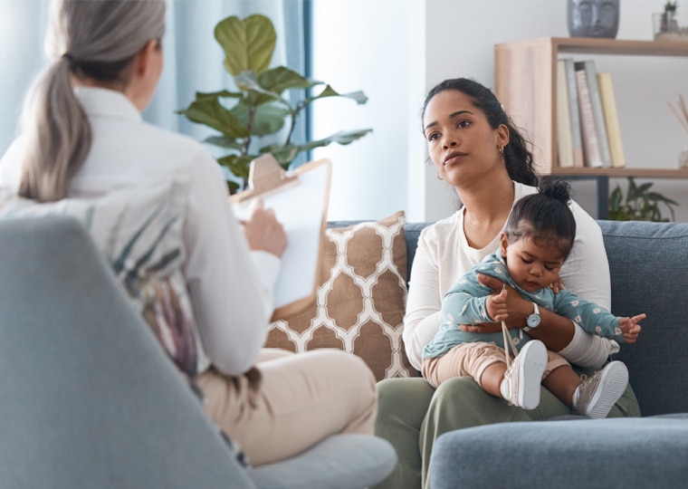 Mom Talking to Social Worker Mom Talking to Social Worker